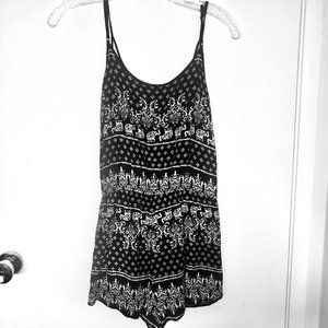 J for Justify Junior S Rayon Navy Blue/White Romper